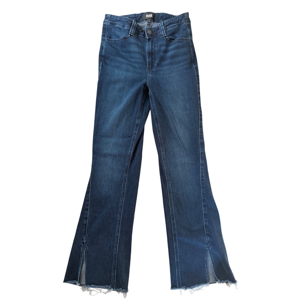 PAIGE Dark Blue Flare Wide Leg Jeans